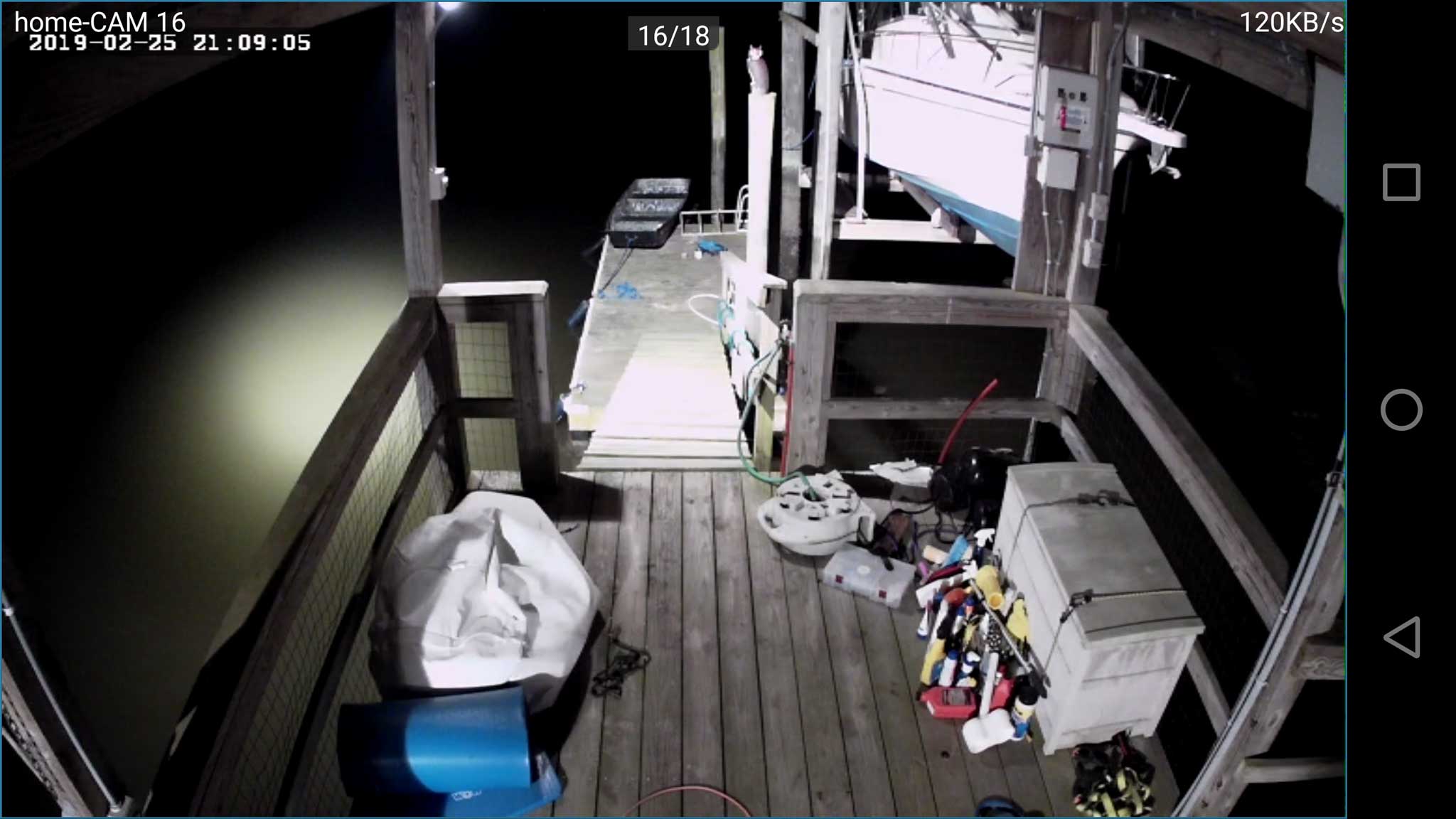 home security camera feed on a front porch