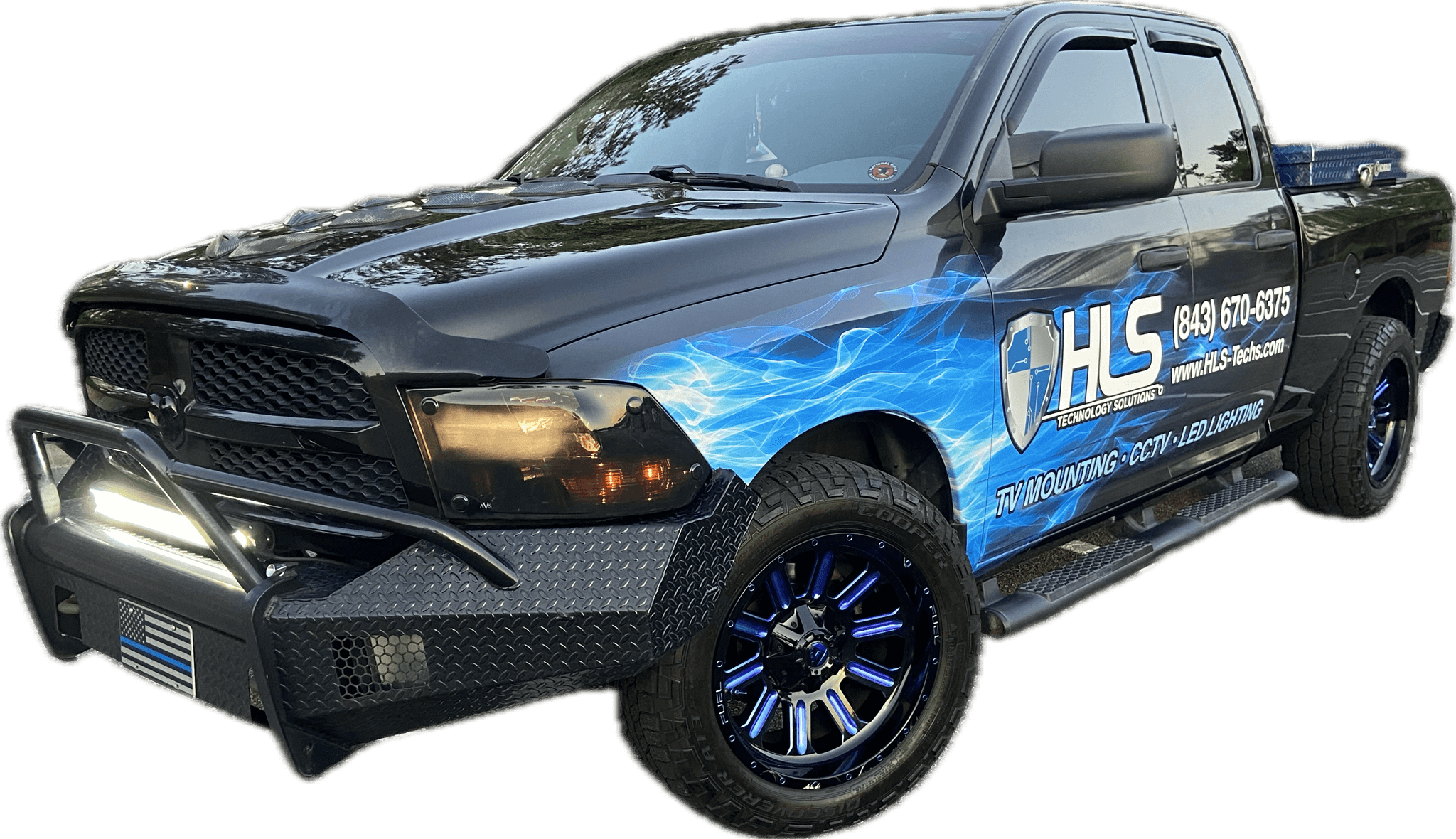 HLS Service truck on transparent background